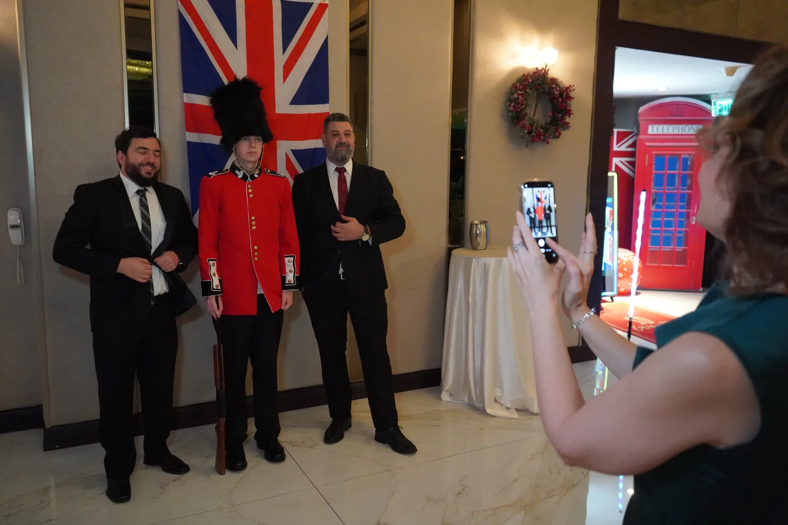 Guests with the Ball's guardsmen